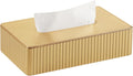 Short Tissue Box Cover, Rectangle Tissue Box Holder, Shiny Gold