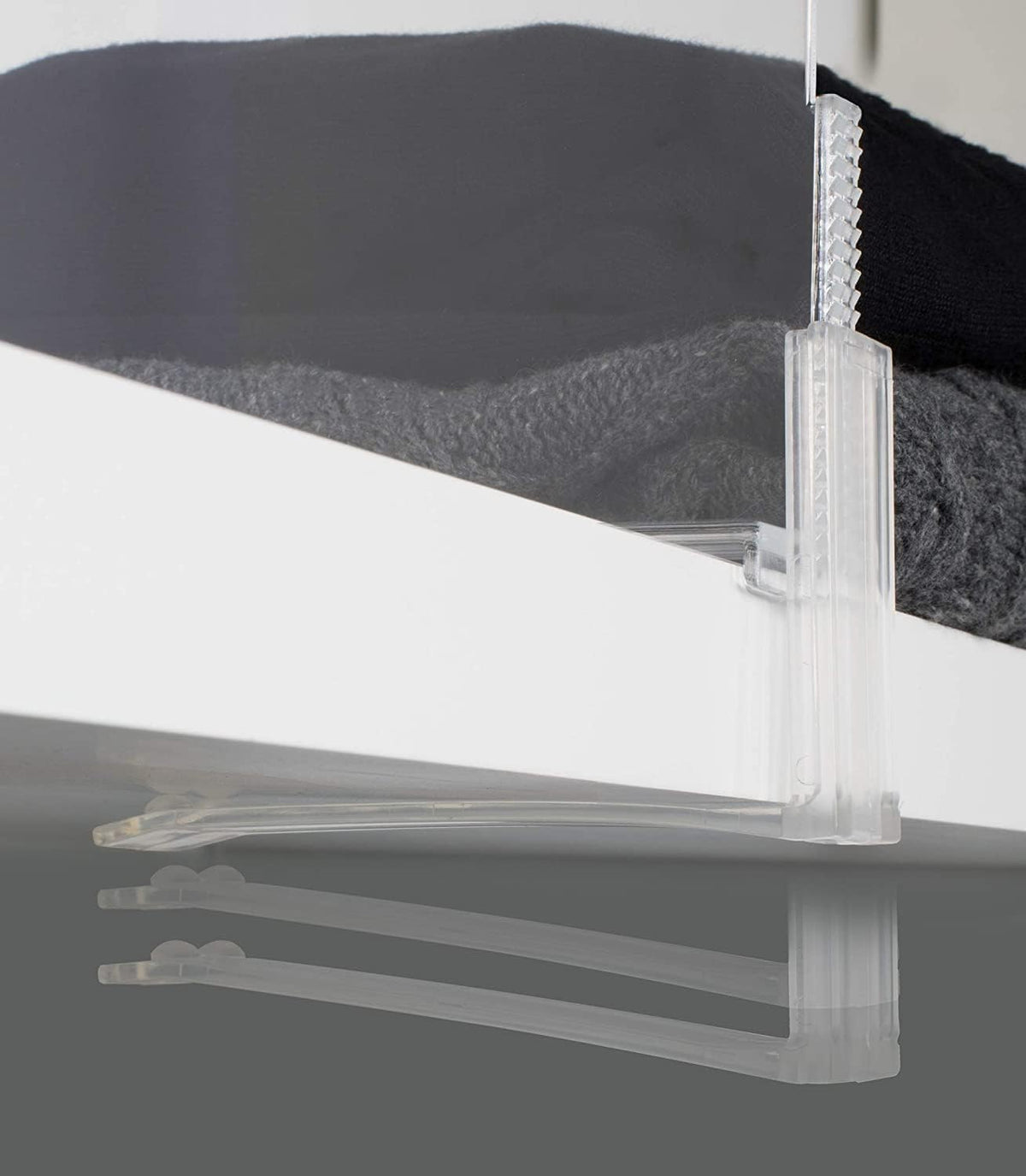Richards Acrylic Closet Shelf Divider and Separator 6 Pack- Great for Storage and Organization in Bedroom, Bathroom, Kitchen and Office Shelves, Clear (9875300-3)