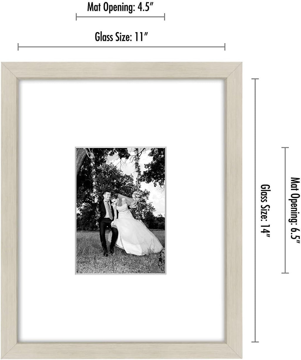 Americanflat 11x14 Picture Frame - Matted to 5x7 - Light Wood
