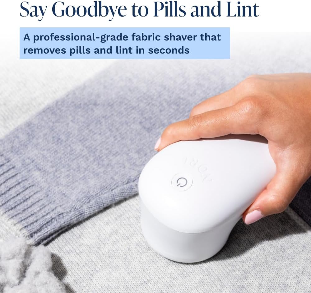 Nori Trim Fabric Shaver - Lint Remover for Clothes & Furniture - White