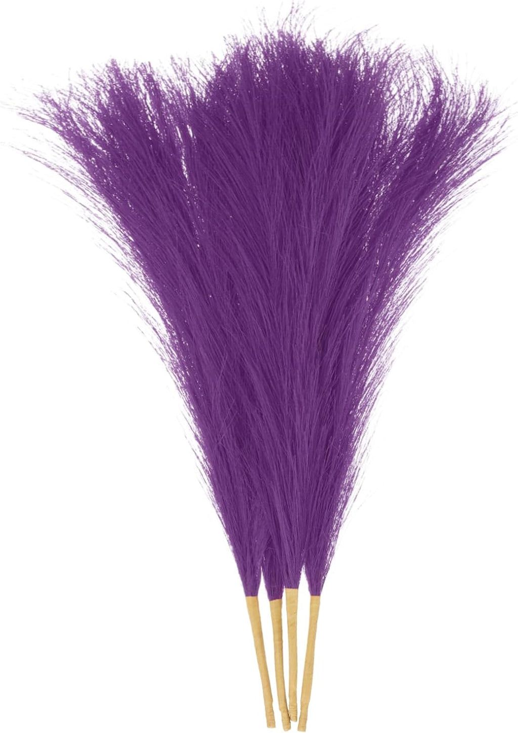 uxcell 4pcs Faux Pampas Grass 17 Inch 6 Stem Artificial Fake Dried Pampas Grass Decor for Floor Vase Filler, Wedding Decoration, Home Decoration, Deep Purple
