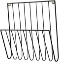 Black Wall Mounted Magazine Rack and File Holder, Iron Mail Organizer for Home Office and Study Room