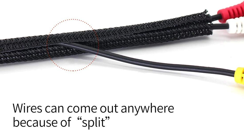 Cable Management Sleeve, Protect Cat from Chewing Cords Cord Protector Wire Loom Tubing Cable Sleeve Split Sleeving for TV/Computer/Home Entertainment Audio Video Cable USB Charger Cable