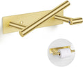 Lairuier Brushed Gold Toilet Paper Holder, Adhesive or Screw Wall Mount