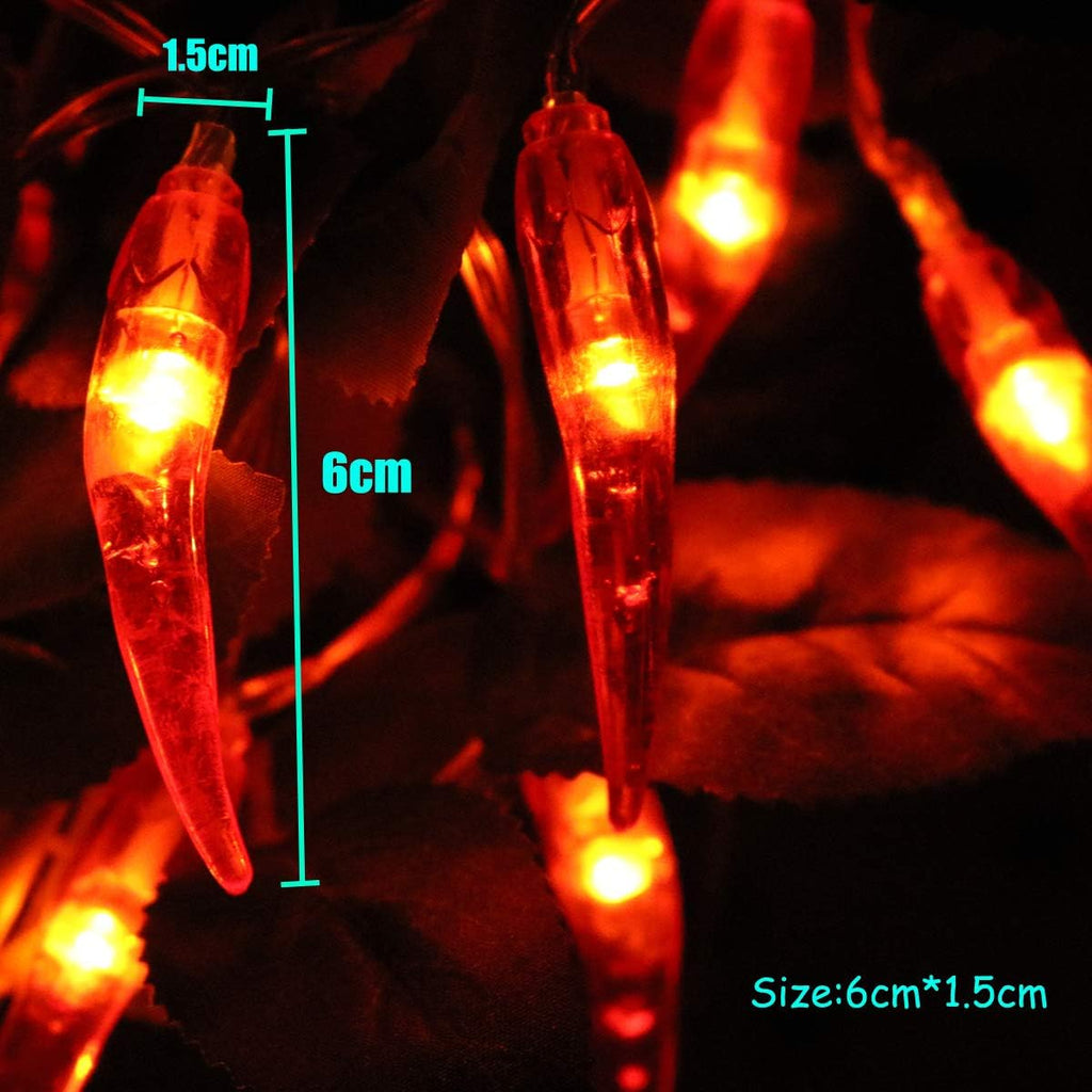 Red Chili String Lights,20ft 40 LED Chili String Lights Battery Operated Remote Contol Fairy Lights for Wedding, Chinese New Year,Spring Festival,Party Decoration,Christmas