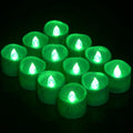 PChero Green LED Tea Lights with Timer, 12pcs
