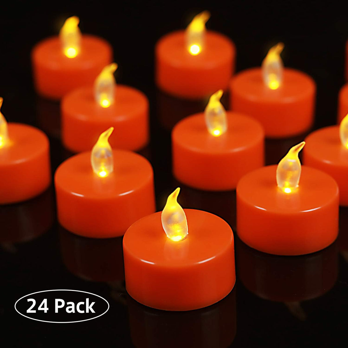 Tappovaly Battery Operated LED Tea Lights:24 Pack Flameless Votive Candles