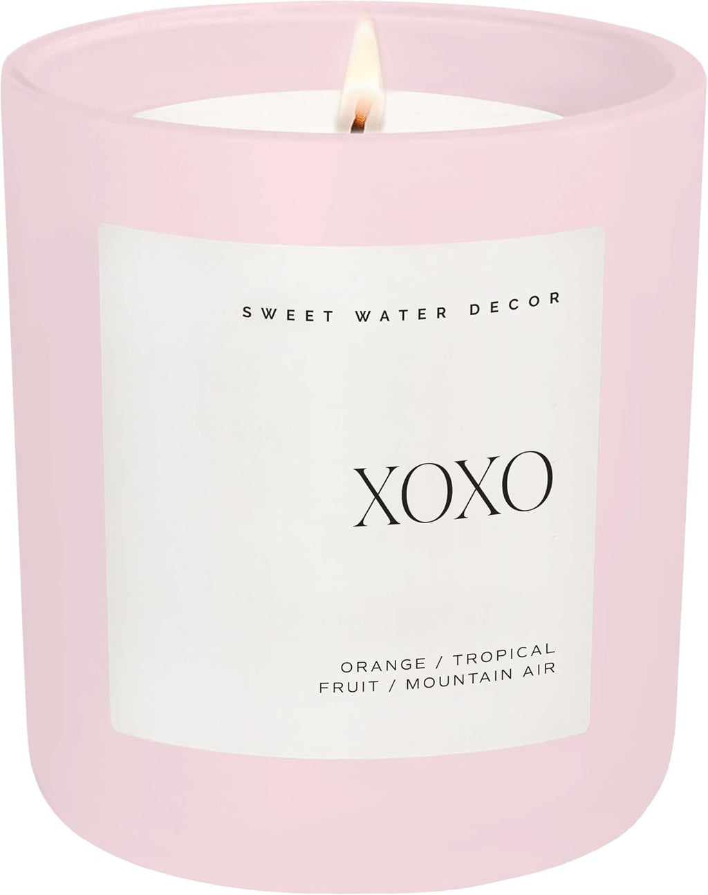 Sweet Water Decor XOXO Scented Candle, 15oz Pink Matte Jar, Soy Wax