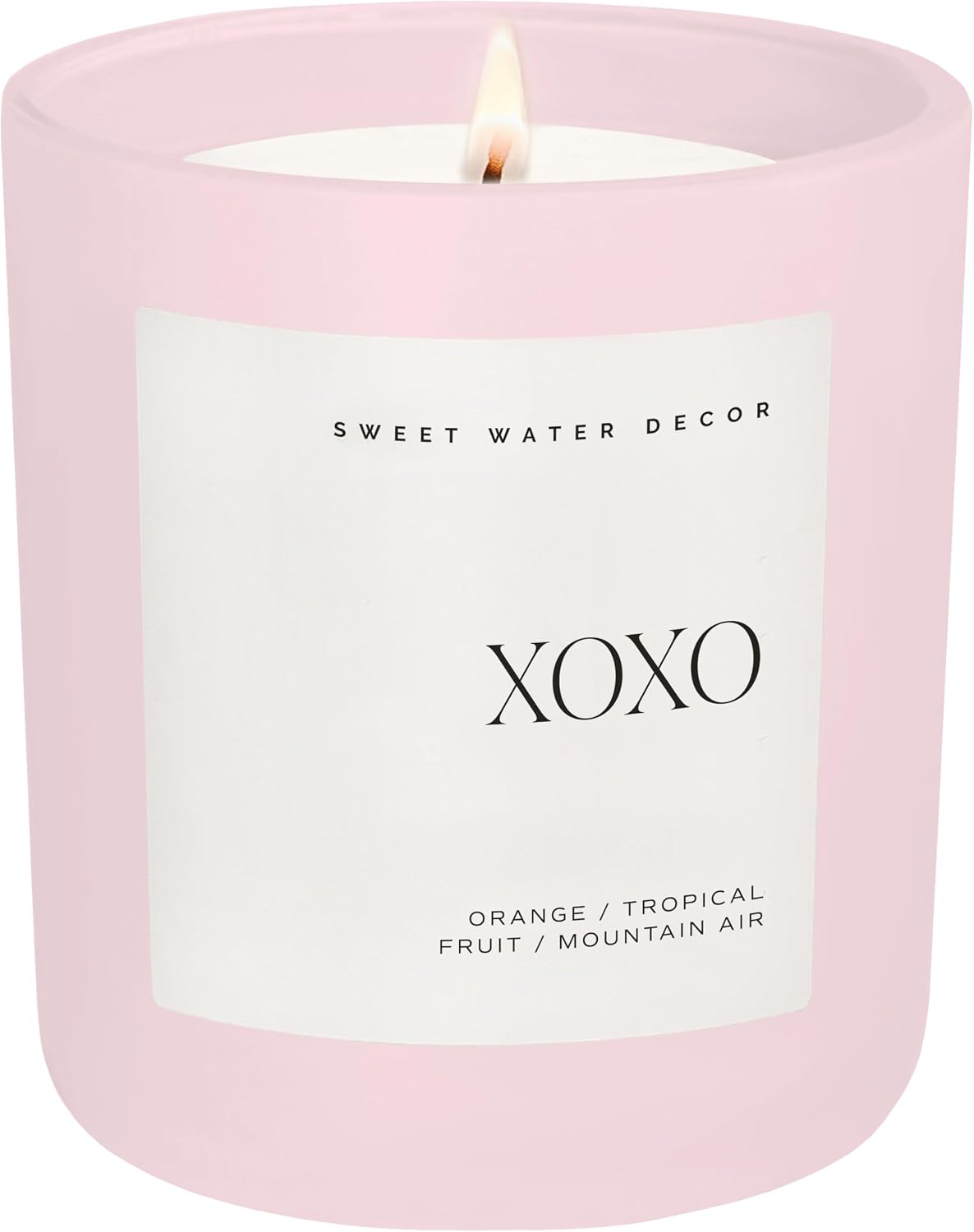 Sweet Water Decor XOXO Scented Candle, 15oz Pink Matte Jar, Soy Wax