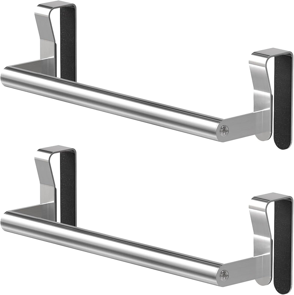 STWWO Over Cabinet Towel Holder, Brushed Dish Towel Rack Bars for Kitchen