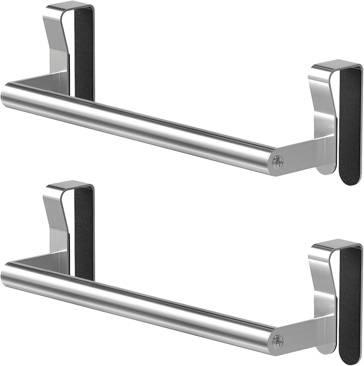 STWWO Over Cabinet Towel Holder, Brushed Dish Towel Rack Bars for Kitchen