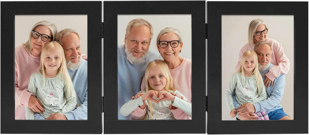 Frametory, 5x7 Triple Picture Frames Black, 1 Pack
