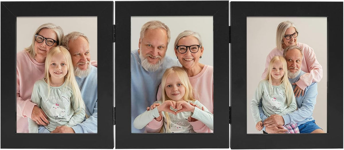 Frametory, 5x7 Triple Picture Frames Black, 1 Pack