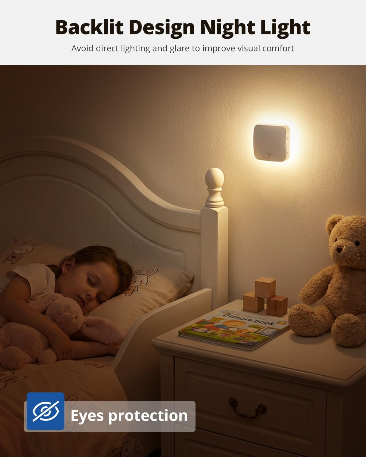 Rechargeable Night Light Backlit, 3CCT Motion Sensor Light Indoor, 4 Pack