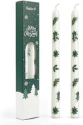 2 Pack Christmas Taper Candles, 10 Inch Unscented Candle Sticks