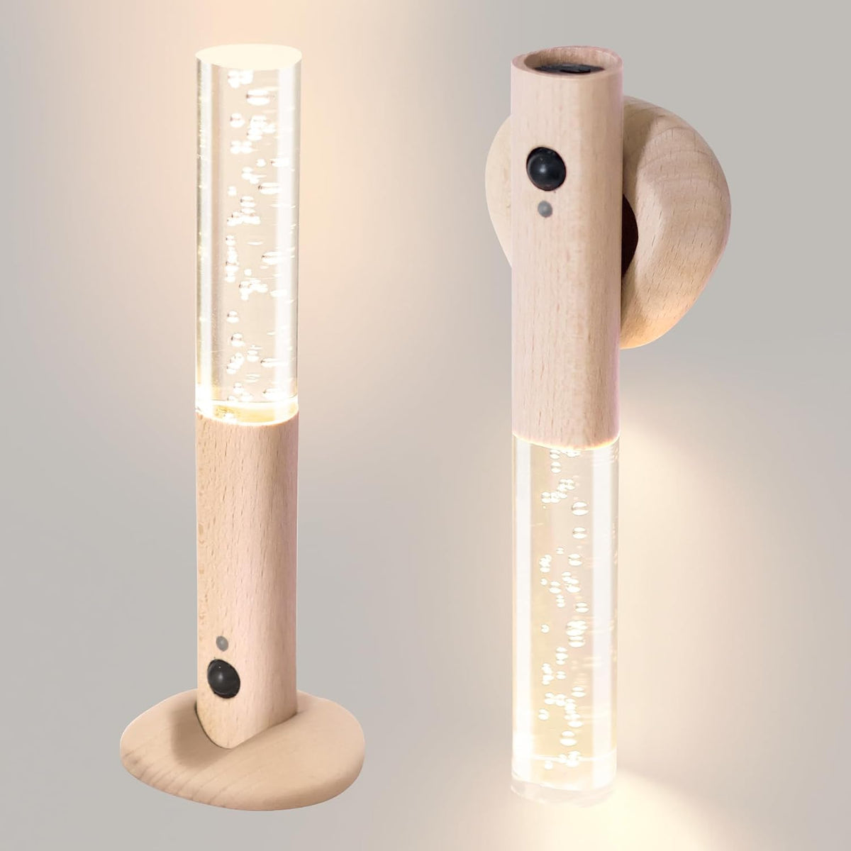 Rechargeable Motion Sensor Wall Sconce, White Ash, 2 Pack