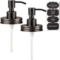 Amolliar Mason Jar Liquid Soap Dispenser Lid, 16OZ Regular Mouth, ORB 2Pack