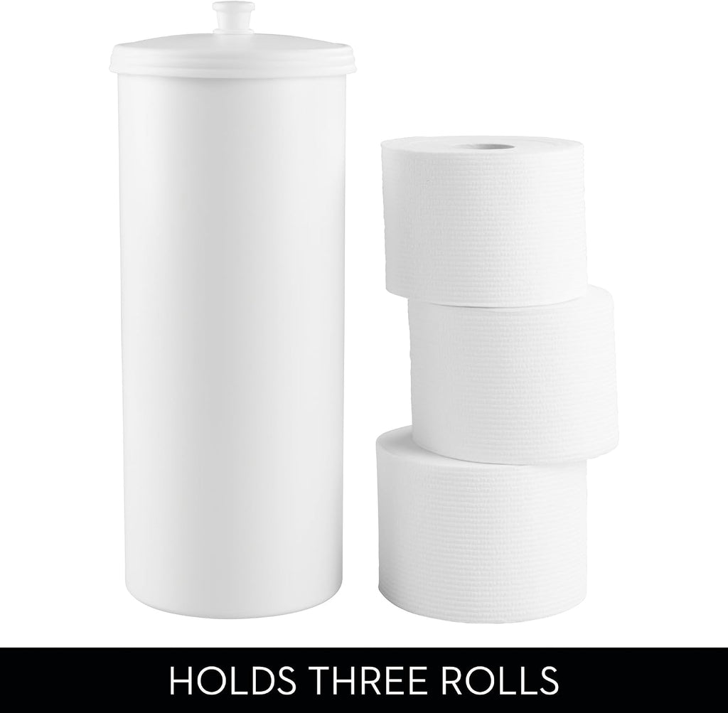 iDesign Freestanding Bathroom Toilet Paper Storage Holder, 2-Pack, White