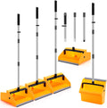 Didaey 3 Pcs Commercial Dustpan with Comb 38” Long Handle Upright Heavy Duty Dust Pan Outdoor Indoor for Courtyards Garages Lobby Mall Market Market Floors Office Pet Hair Rubbish Cleaning (Yellow)
