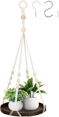 GREANER Indoor Plant Hanger, Hanging Plant Shelf with Durable Tray