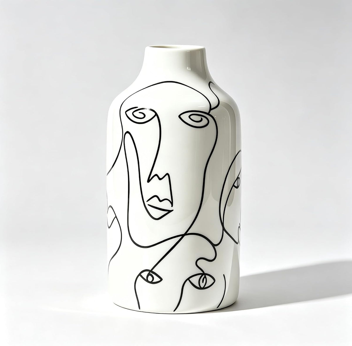 Kimdio Ceramic Vase for Home Decor, Abstract Irregular Design Flower Vase, Living Room Decor Minimalist Decorative Vases for Pampas Grass