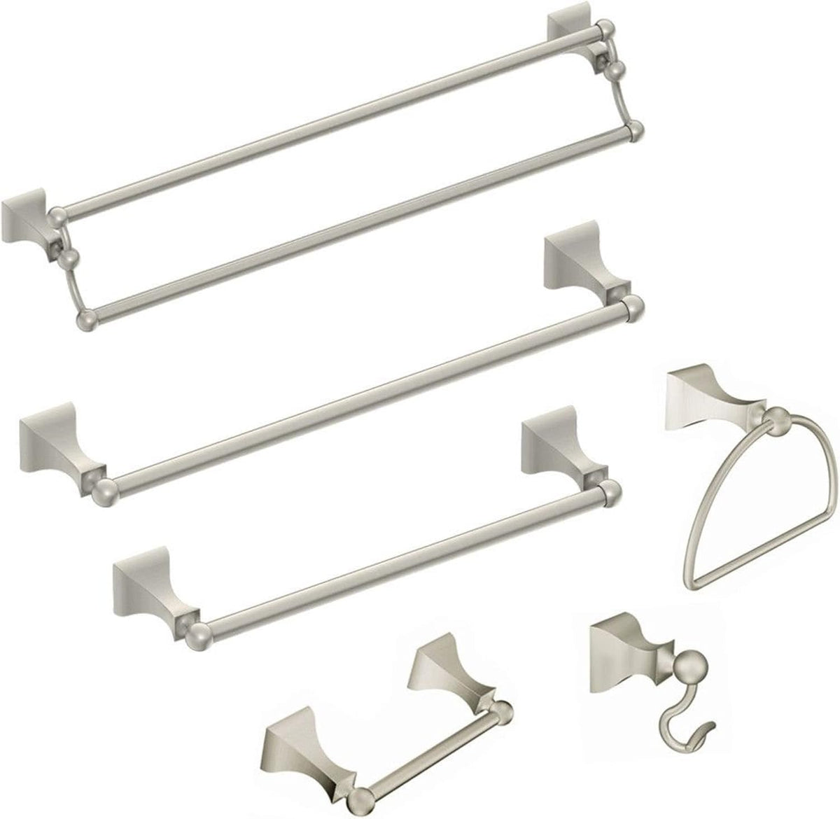 Moen DN8322BN Retreat 24-Inch Wall Mount Bathroom Double Towel Bar, Brushed Nickel