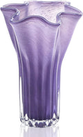 8'' Blown Glass Flower Vase, Decorative Modern Vase Centerpieces (Purple)