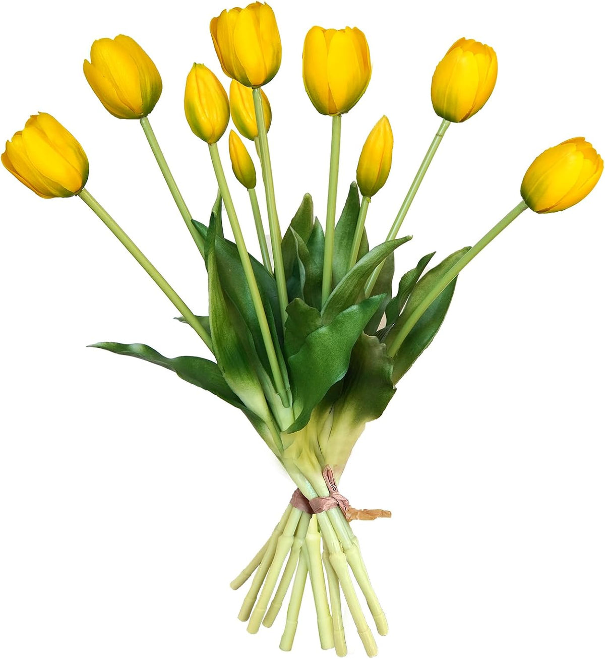 10 Pcs Fake Tulips Tulips Artificial Flowers(Yellow)
