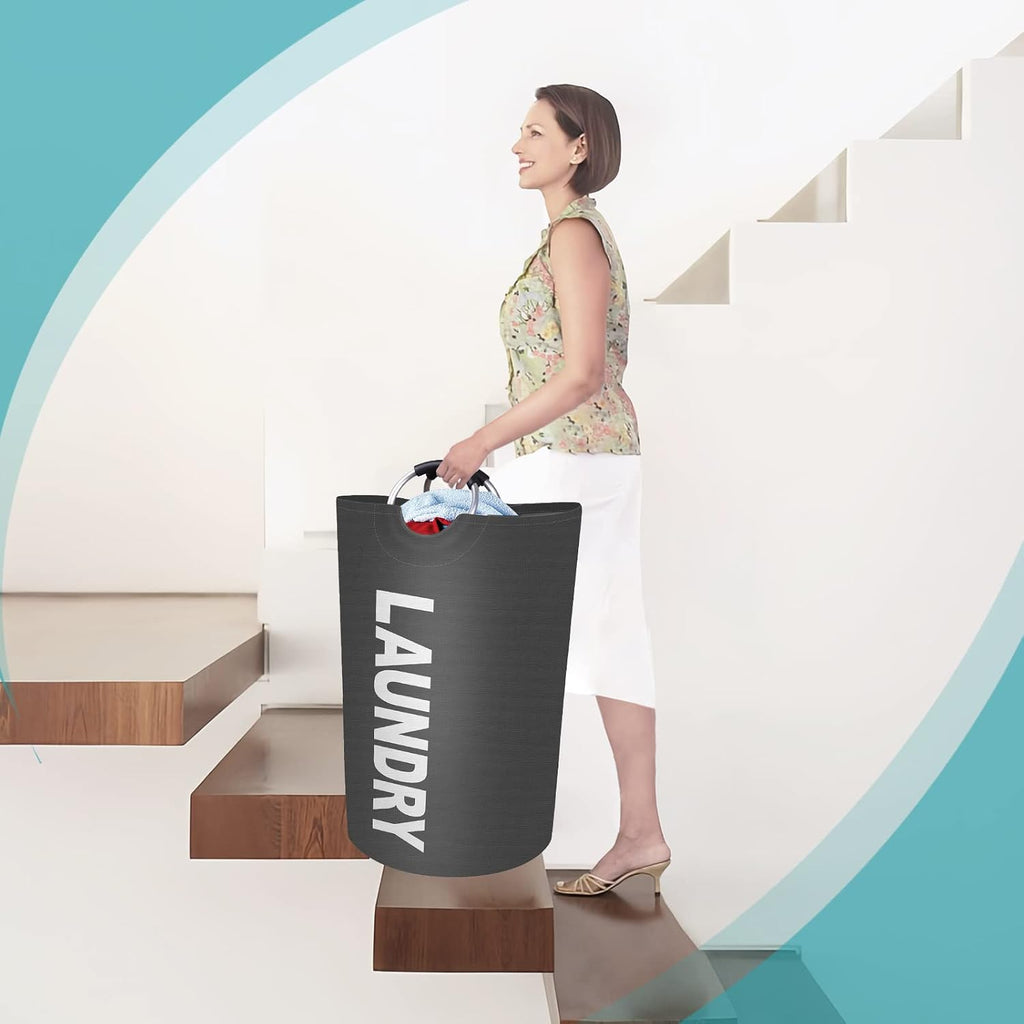 115L Large Laundry Basket, Dirty Clothes Waterproof Laundry Hamper, Grey