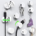 Magnetic Cable Clips Cord Organizer 10 Pack 360° Adhesive Phone Cord Holder for Desk, Nightstand, Car, Home, Office Cable Management Accessories-White