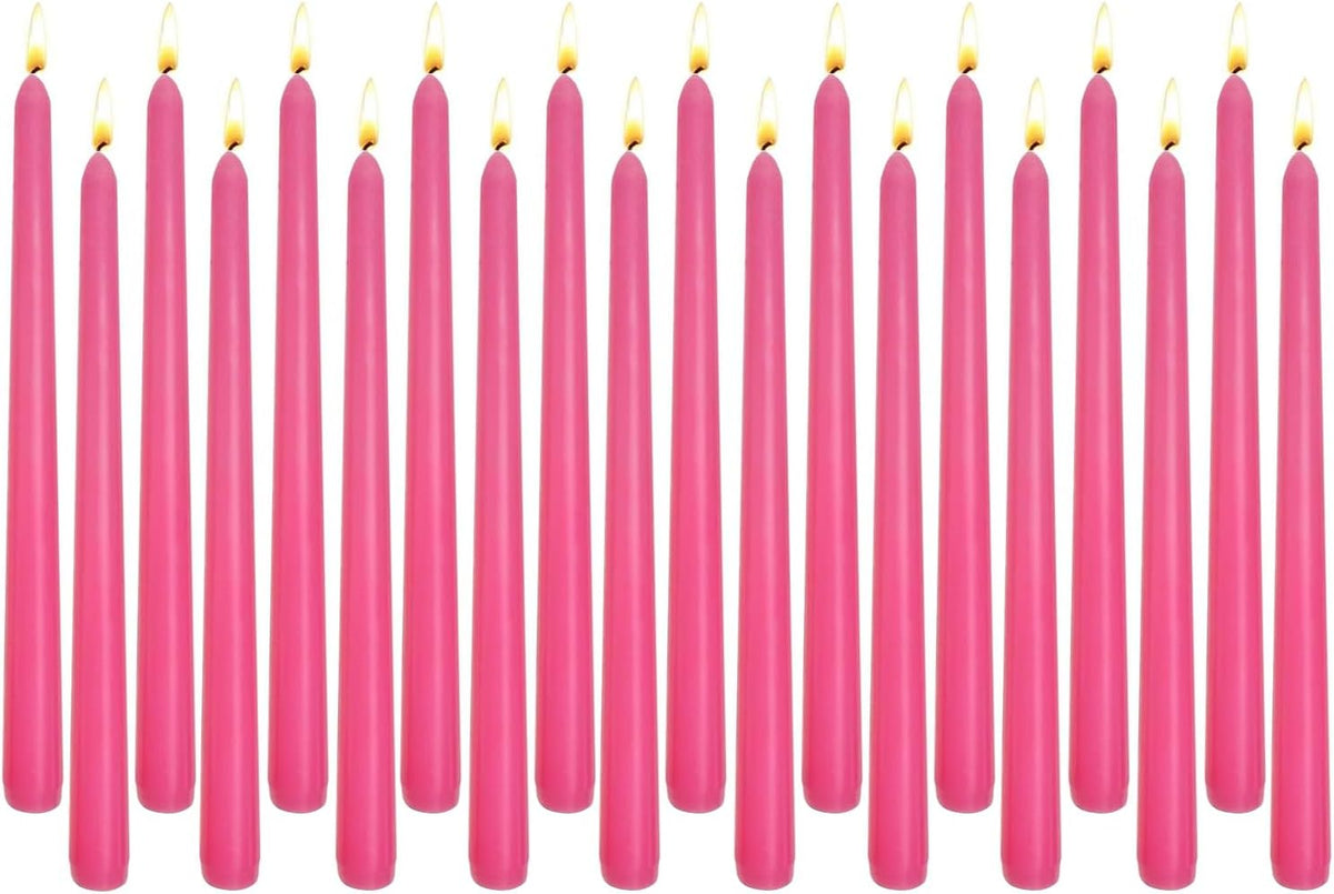 Hot Pink Elegant Taper Candles for Romantic Home Décor and Events