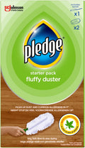 Pledge Dust It Fluffy Duster Starter Handle 2 Refills, White, 3 Count