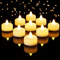 Amagic 12 Pack Timer Tea Lights Candles Battery Operated Candles with 6H Timer, Auto On Daily, Flickering LED TeaLights for Wedding, Table Centerpiece, Home Decor, Christmas, Halloween, Ivory Base