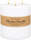Large 3-Wick White Pillar Candle for Home Decoration - 6x6 Inch
