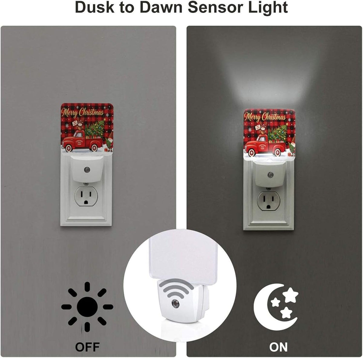 Christmas Red Turck LED Plug-in Night Light 2-Pack for Corridors
