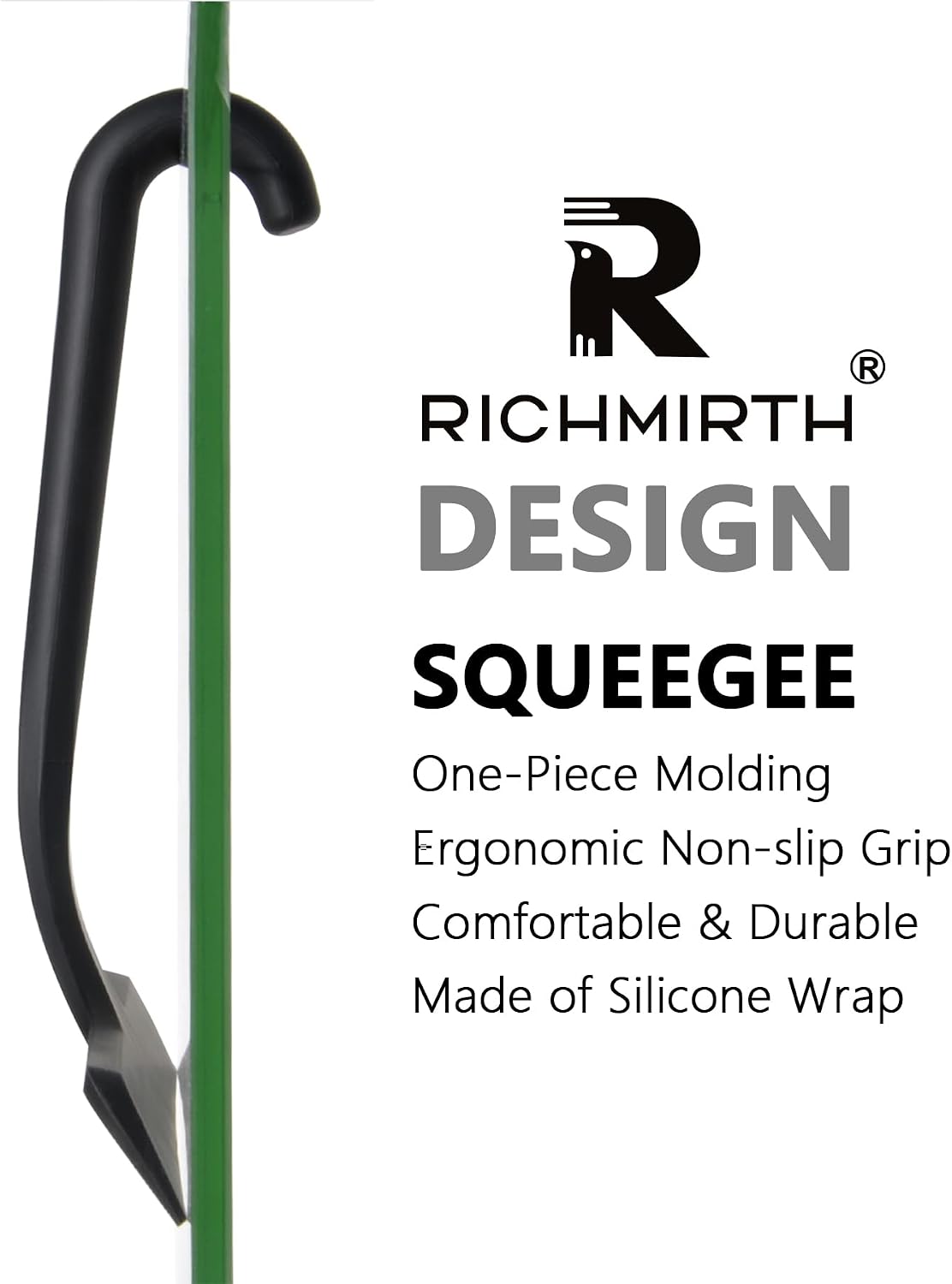 Squeegee Shower with Hook, 11 Inch Silicone Glass Cleaner