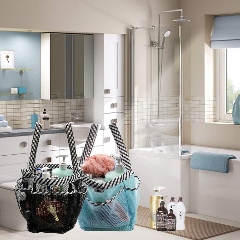 SPINFOX 2 Pack Mesh Shower Caddy Portable, Hanging Bags for Camping Dorm