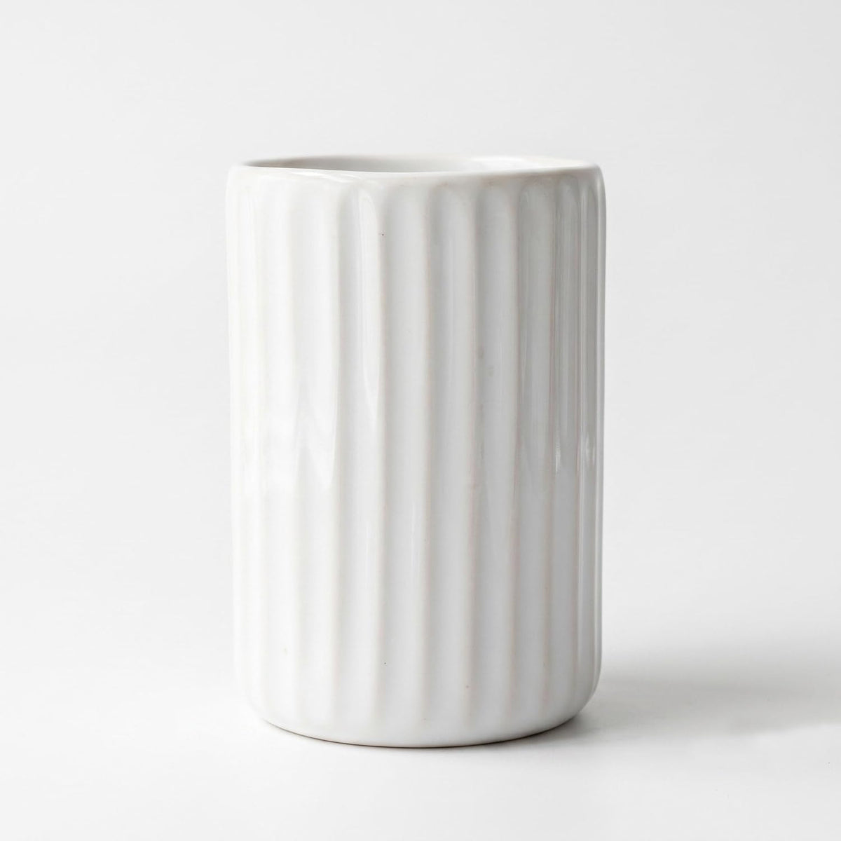 Sand White Ceramic Toothbrush Holder for Bathroom & Kitchen Countertop