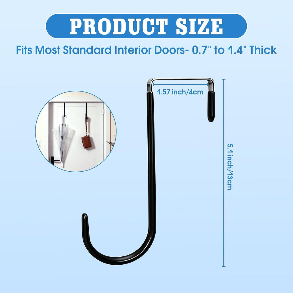 Over Door Hooks 3PCS, Heavy Duty 25LB, Fits 1.57" Thick Doors