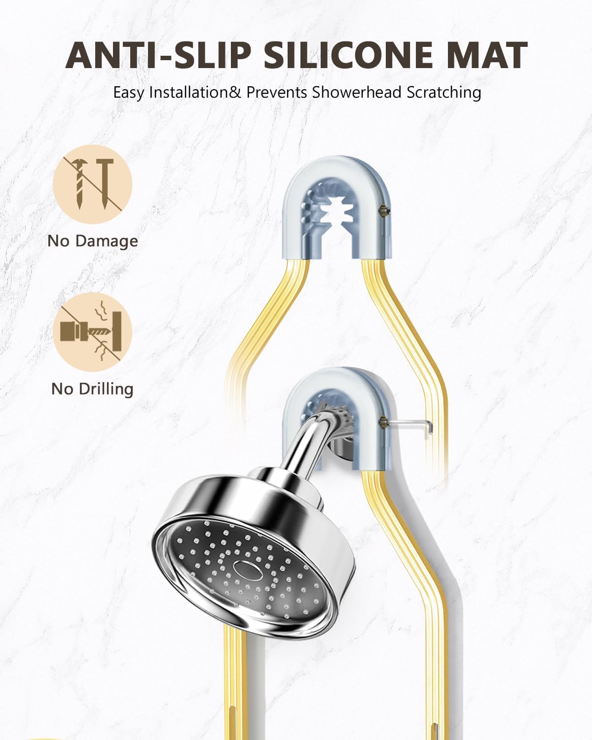 Adjustable Shower Caddy Hanging - Never Rust Shower Organizer Hanging, Aluminum Shower Racks for Inside Shower - Bathroom Organizers and Storage with 2 Soap Holders and 2 Removable Hooks Gold