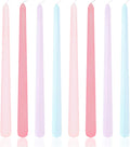 10 Inch Taper Candles, 8 Pack Unscented Dripless Pink Purple Blue Candlesticks for Birthday, Wedding, Dinner, Party, Shower