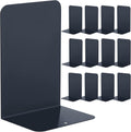 Beeveer 6 Pairs Metal Bookends for Shelves Office Library, Black