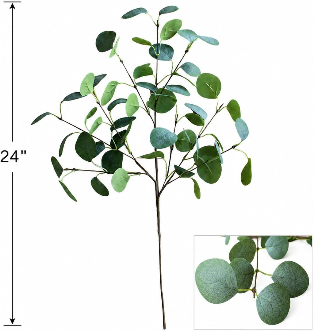 4pcs 24" Artificial Eucalyptus Stems for Vase Decor