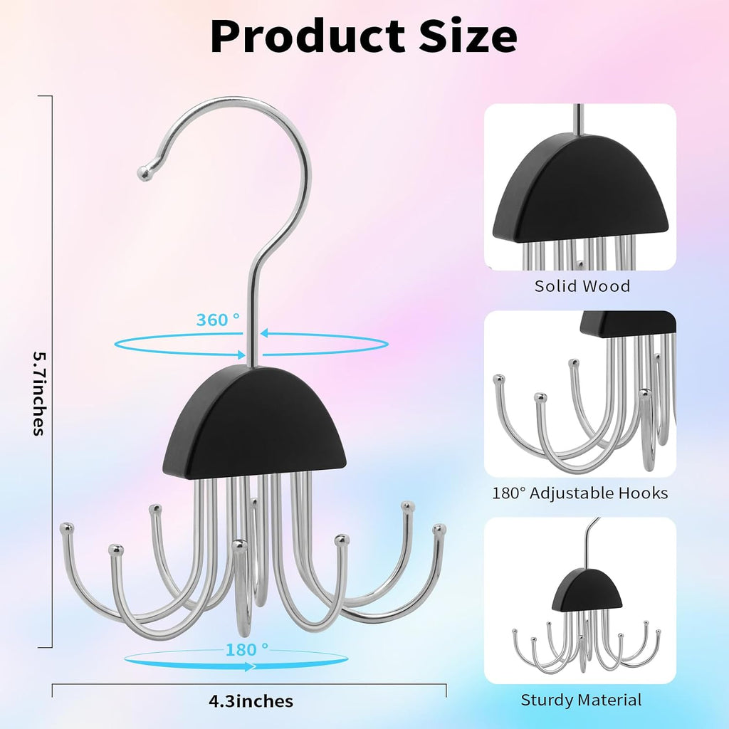 3 Pack Metal 8 Hook Bra Tank Top Hanger, Space Saving Organizer