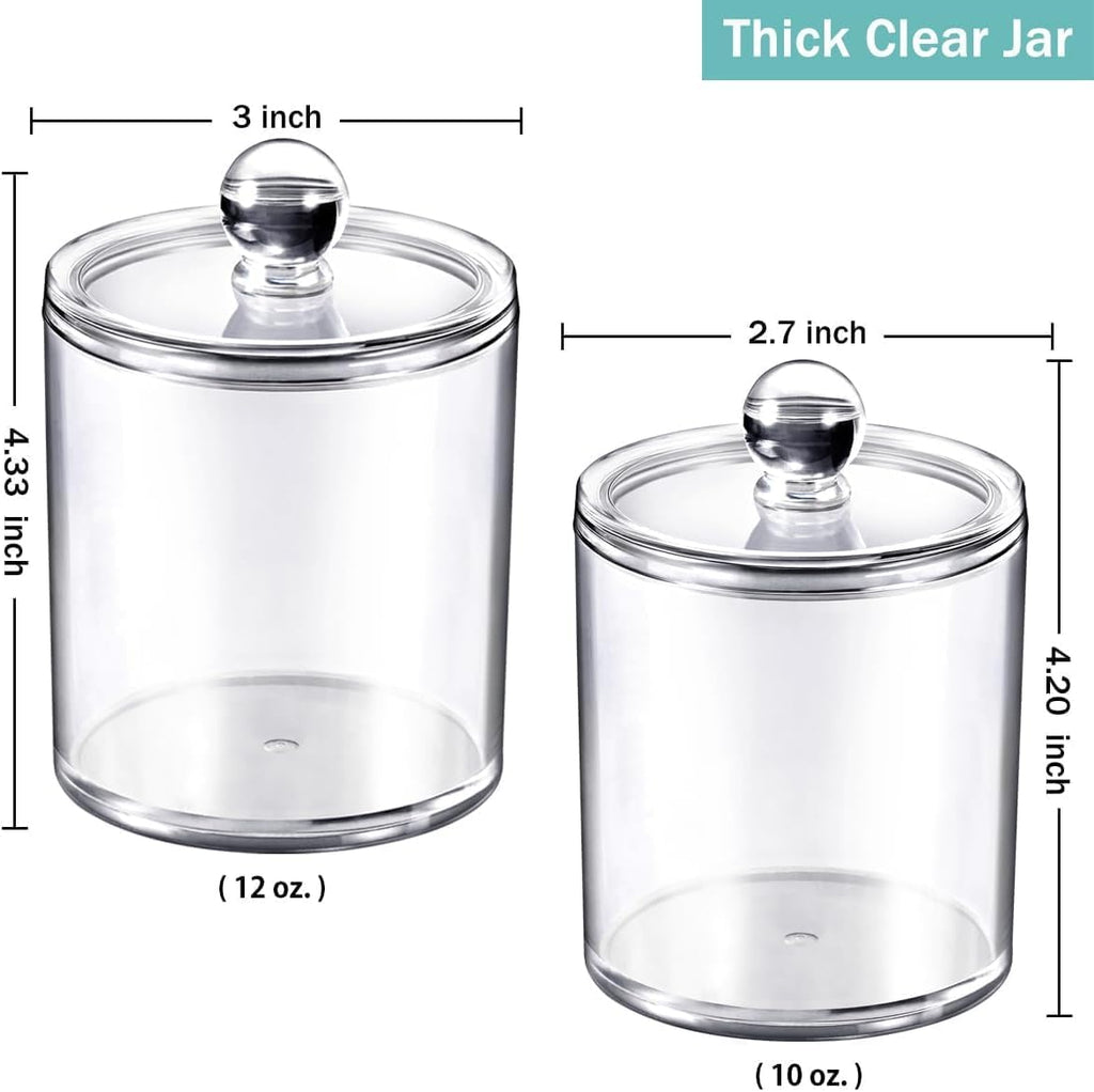 SheeChung 2 Pack Acrylic Cotton Round Holder with 10oz &12oz