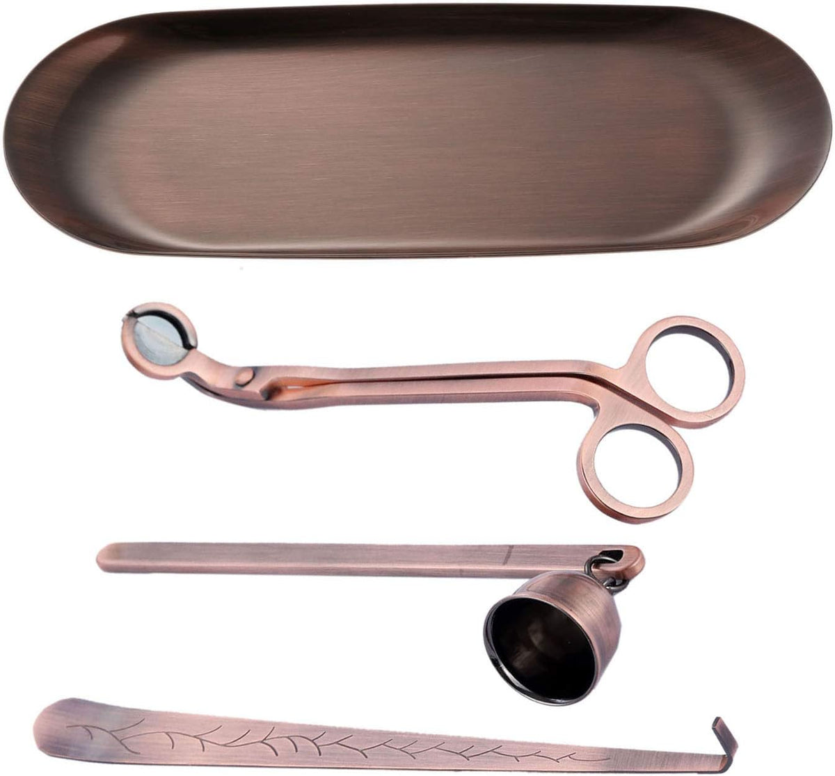4-in-1 Stainless Steel Candle Care Kit for Candle Lovers, Red Bronze