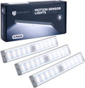 Closet Lights Motion Sensored - Wireless Cabinet LED Lights - Cordless Lights for Closets - 30 LED, 3 Brightness Settings, Rechargable, Triple Charge Cable, Motion Sensor - 3 Pack
