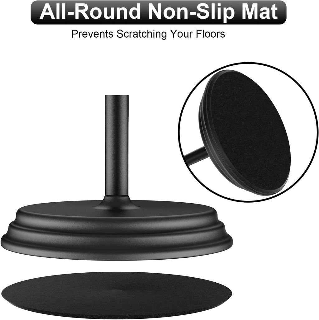 KASUNTO Toilet Paper Holder with Rustproof, Metal Free Standing Toilet Paper Stand Storage for Bathroom, Tissue Paper Roll Holder for Bathroom Accessories (Black)