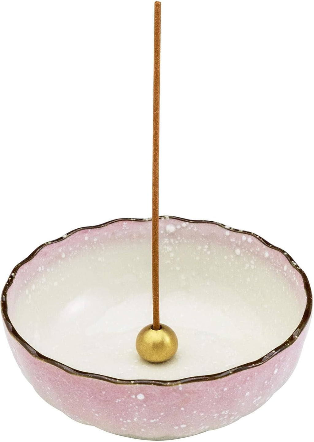 Asayu Japan Lotus Incense Holder for Sticks, Pink Ceramic, 4.1in