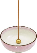 Asayu Japan Lotus Incense Holder for Sticks, Pink Ceramic, 4.1in